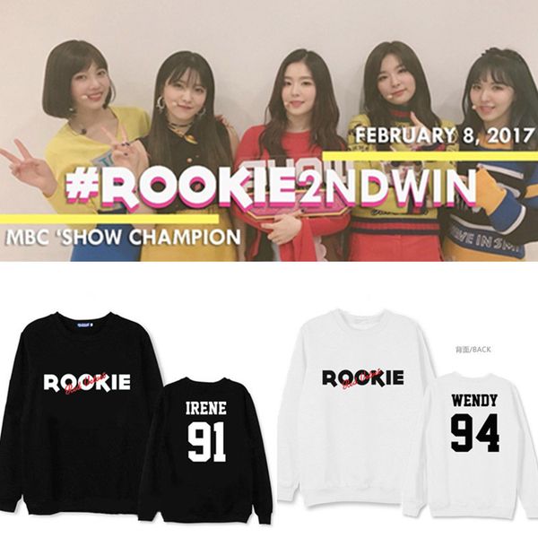 

k- red velvet mini4 rookie same round collar jacket spring and summer thin men and women sweatshirts, Black