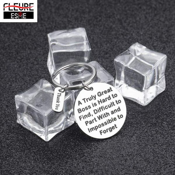 

thank you keychain gifts for boss supervisor leader mentor retirement leaving gift from coworker colleague keyrings, Silver
