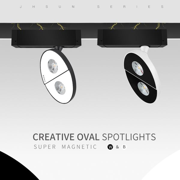 

rotatable magnet series 20w cob showroom accessory black/white housing magnet track light for clothing shop store