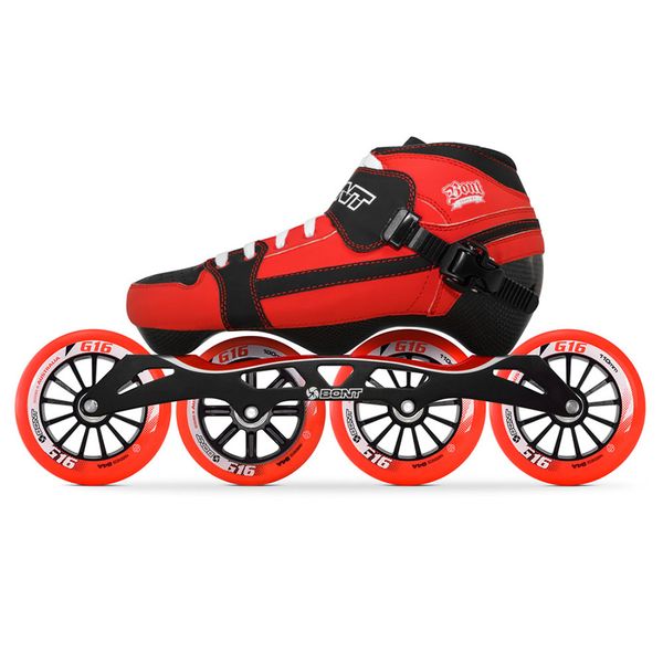 

100% original bont pursuit 3pt speed inline skates heatmoldable carbon fiber boot s-frame7 g16 100/110mm wheels skating patines