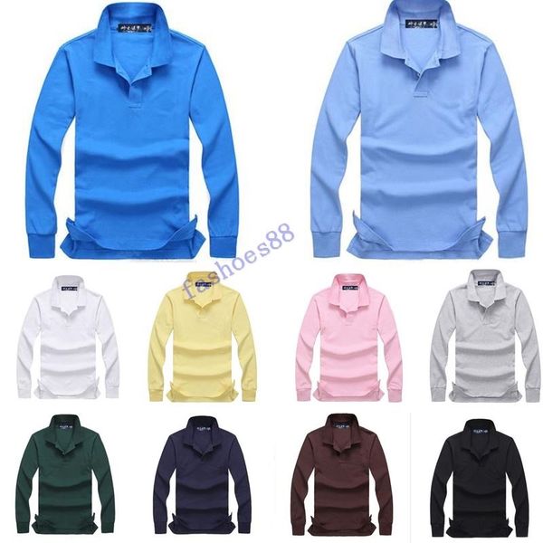 

2019 бесплатно shippingautumn и зима новый высококачественный мужская мода с длинными рукавами рубашки поло повседневная мужская рубашка пол, White;black