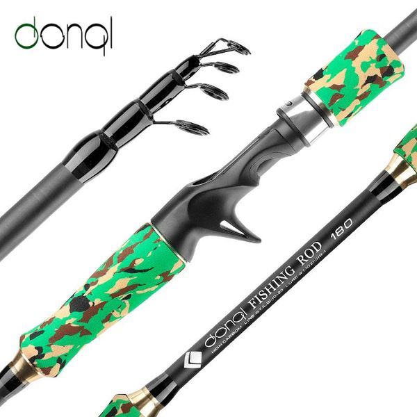 

donql fishing rod carbon fiber spinning casting rod 1.8m-3.0m carp feeder travel fishing portable camouflage