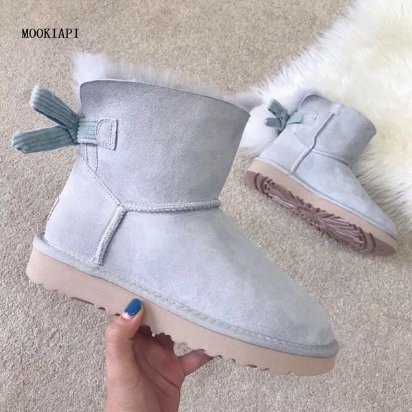 

in 2019, europe's latest high-quality snow boots, real sheepskin, 100% natural wool, women's high-cylinder shoes, delivery, Black
