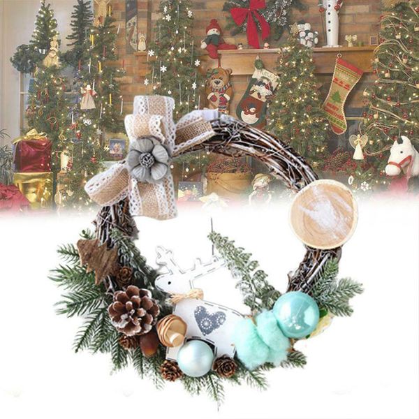 

christmas artificial door garland window wall hanging wreath home decor joulukoristeellinen seppele h99f