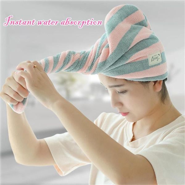 

twist dry shower microfiber hair wrap towel drying bath spa head cap hat women fd