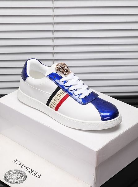 

premium luxury men's casual sneakers australian fashion design brand platform men's shoes vintage medusa size 38-44 myrh, Black