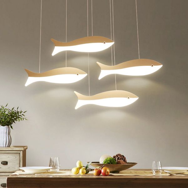 Criativo Pequeno Peixe Restaurante Chandelier Personalidade Simples Lâmpada Lâmpada LED Moderna LED Bar Chandelier Moda Dining Sala Lâmpada De Mesa