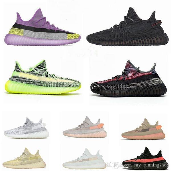 

2020 yecheil yeehu black static 3m reflective mens running shoes kanye west clowht true form bred women trainers sport sneakers, White;red