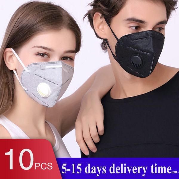 

10pcs kn95 face masks ce / fda dustproof anti-fog breathable with breathing valve 95% filtration n95 masks features as kf94 ffp2