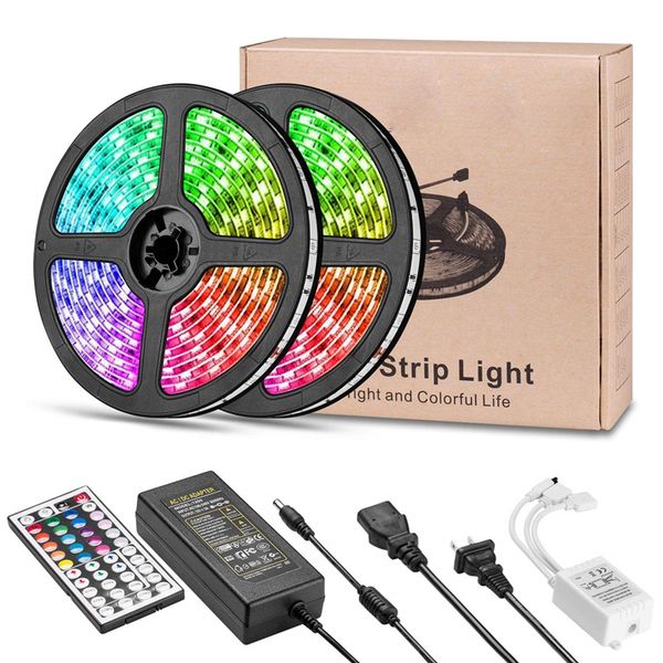 Led Strip Lights Rgb Smd5050 Dc12v Color Changing Led Tape Light Kit Flexible Changing Multi Color Lighting Strips With 44 Keys For Tv Room Led Strips