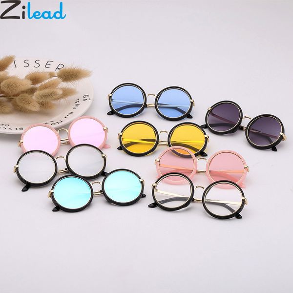 

zilead kids punk metal round sunglasses vintage boys&girls sunglasse shade eyewear uv400 oculos de sol, Blue