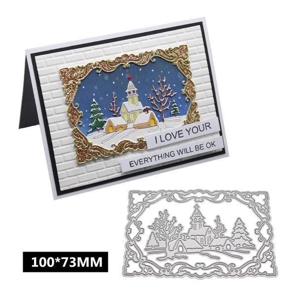 

snowy day pattern diy etched carbon steel cutting dies for scrapbooking tool