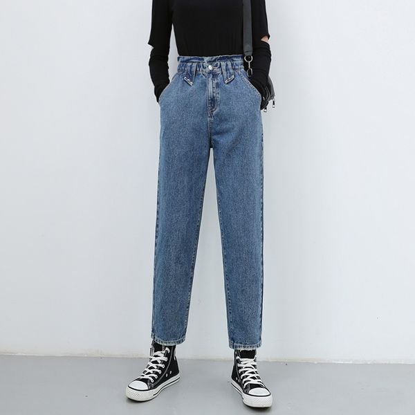 

women's jeans guuzyuviz blue woman high waist denim harem pants korean trouser women plus size pintados mujer loose casual
