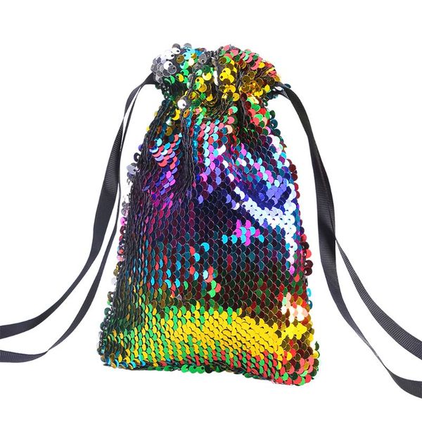 

2019 fashion bags sequins drawstring wallet small pouch bag coin purses card holder drawstring bag for women girl 8 color