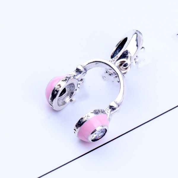 

codemonkey authentic 100% 925 sterling silver pink headset charms fit original design bracelet making fashion jewelry diy cmc12