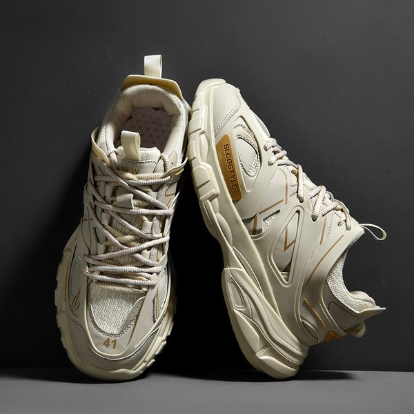 

2020 fashion chunky sneakers men zapatos de hombre breathable mesh men casual shoes chaussures hommes sneakers, Black