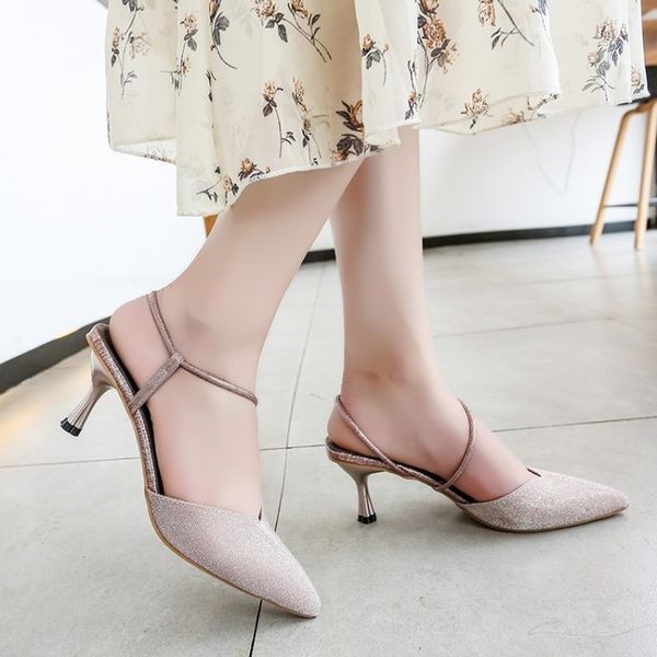 

2020 new hollow high heels female princess shallow mouth single shoes fashion small fresh pointed high-end women's shoes y22-29, Black