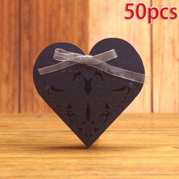 

50pcs/set hollow wedding birthday candy box favor with bow storage holder container decor party festive supply