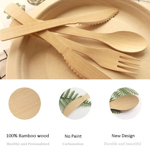 

suef bamboo utensils travel cutlery set spoon and fork knife eco-friendly wooden outdoor portable utensils @2 dinnerware sets