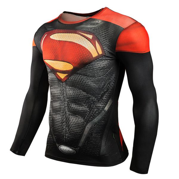 

sports fitness t shirt men compression running sport long sleeve shirt men gym clothing quick dry rashgard men's, Black;blue