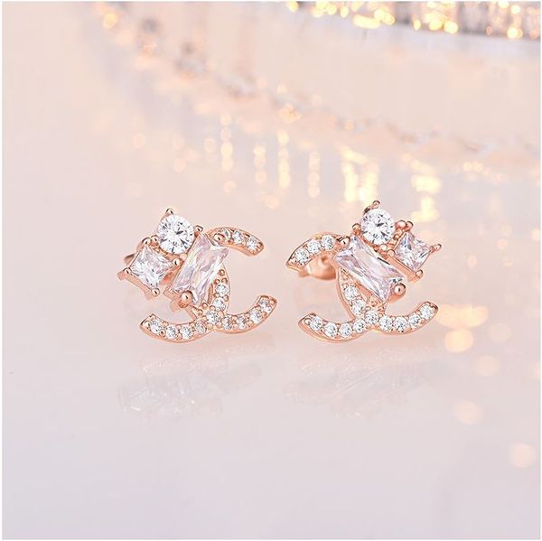 

2020 luxury designer korea dongdaemun temperament earrings net red with the same paragraph s925 sterling silver needle earrings earrings, Golden;silver