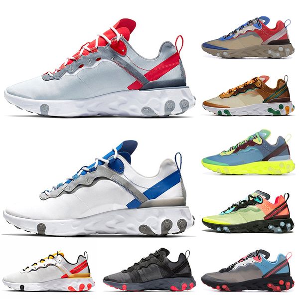 

selling mens react element 55 running shoes wolf grey red game royal blue react element 87 undercaver lakesi breathable trainer sneakers