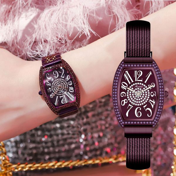 

meibin sleek minimalist stainless steel mesh with square dial ladie quartz watch women watch clock elegant, Slivery;brown