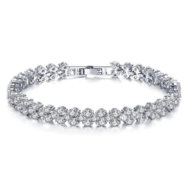 

charms crystal sparkling bracelet rhinestone zircon beads bracelets & bangles chains for women jewelry pulseiras bijoux, Golden;silver