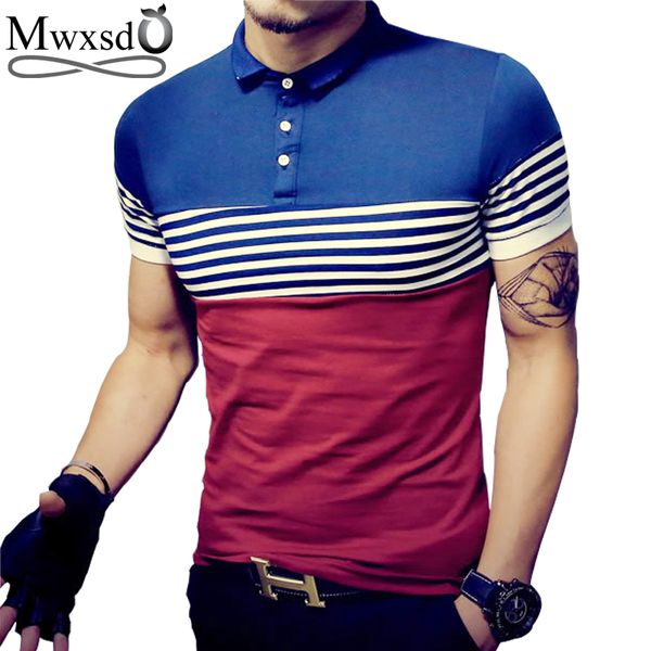 

Mwxsd Brand Summer Men Casual Striped Polo Shirt Men 'S Short Sleeve Slim Fit Cotton Polo Shirts Polo Shirt Asian Size M -5xl