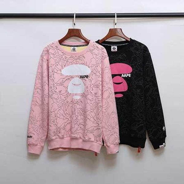 

aape дизайнерская роскошная толстовка стильная высококачественная черная толстовка с круглым вырезом повседневный высококачественный печатны, Black
