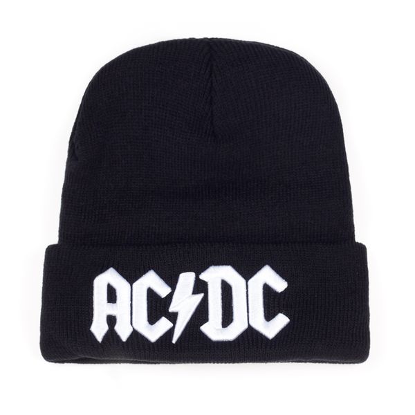 

2018 new acdc embroidery letter black knitted cap women's winter hats men's fashion out door warm knitting beanie caps ski cap, Blue;gray