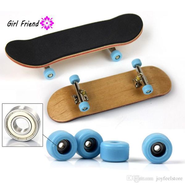 

1pcs professional type bearing wheels skid pad maple wood finger skateboard alloy stent bearing wheel fingerboard novelty kids toys