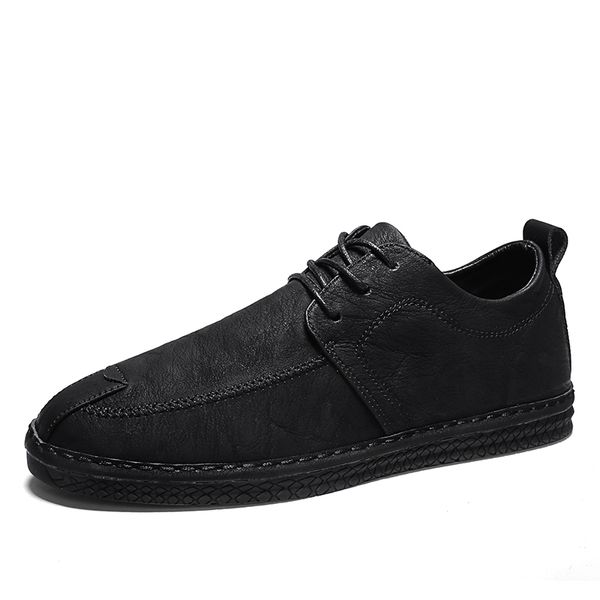 

gentle mans luxury leather shoes men sneakers men trainers lace-up flat driving shoes zapatillas hombre casual flats %g03, Black