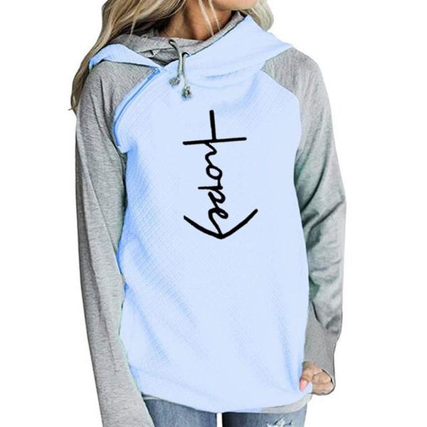 

hore letters print hoodies for women zipper decoration sweatshirts femmes hoodies girls loose female funny buckle autumn, Black
