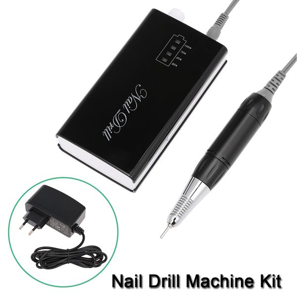 

rechargeable nail drill machine kit electric nail polisher set cordless portable manicure set optional eu us plug, Silver