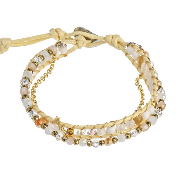 

fashion white jade alloy jewelry hematite natural crystal braided wrap bracelet for women elegant gifts adjustable, Black