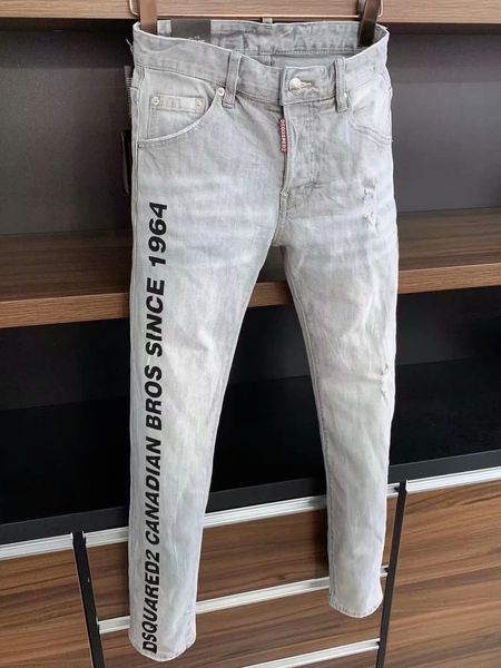 

new sold mens designer gray jeans vintage patches letter1964 biker patches holes jeans denim pants italy icon it size 44-54, Blue