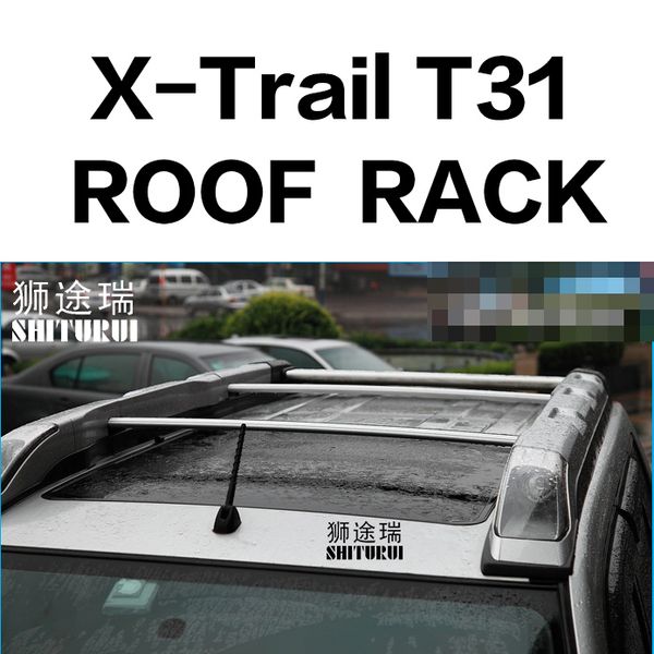 

shiturui 2pcs roof bars for nissan x-trail t31 t32 alloy side bars cross rails roof rack luggage carrier