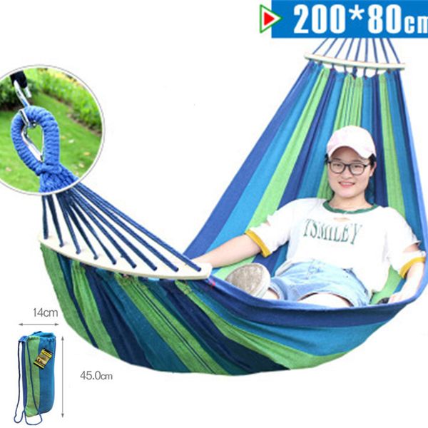

200*80cm hammock leisure outdoor furniture hanging double-bed sleeping bed canvas cloth swing camping home garden