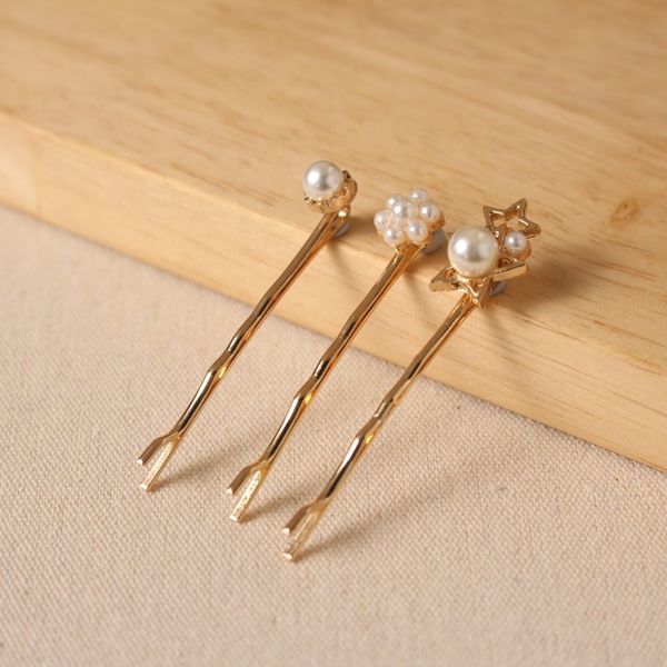 

npason 2020 оптовая клип pearl аксессуары для волос дешевые rhinestone женщины зажим для волос заколками, Golden;white