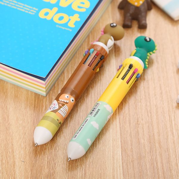 

creative stationery ten color ballpoint pen cartoon student color graffiti pen girl heart multicolor press ballpoint, Blue;orange