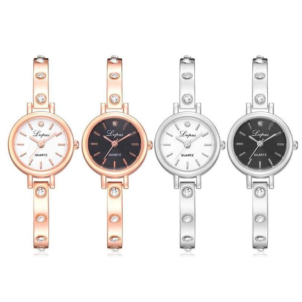 

lvpai women bracelet watches fashion women dress wristwatch ladies quartz sport thin rhinestone business watch, Slivery;brown