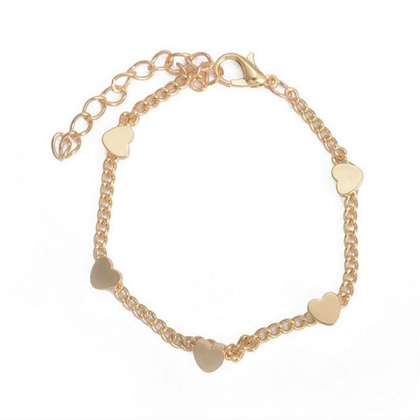

new heart stars strand bracelets for women girls gold color metal bracelets statement jewelry wholesale, Black
