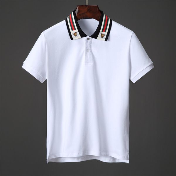 

luxury designer fashion classic men's bee striped embroidered shirt cotton men's designer t-shirt white black designer polo shirt