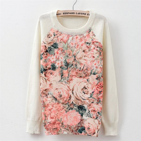 

fashion sweater women's rose printing fashion warm new sweater long sleeve stretch pure sweater fall winter pullove, White;black