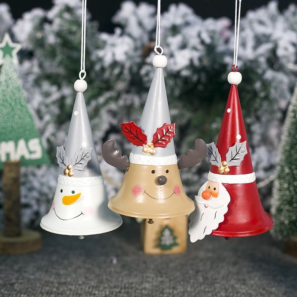 

christmas bell pendant christmas tree ornaments bells jingle pendant party bells decor santa claus snowman doll hanging