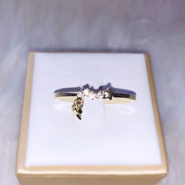 

popular personality stars moon ring ma'am decorate, Silver