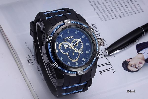 

де Invicta рабочей хронограф Роскошные Часы Мужские Часы Top Brand Силиконовые ленты ква