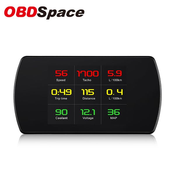 

obdspace p12 head up display obd2 on-board digital computer smart hud speedometer voltage fuel consumption alarm obdii display