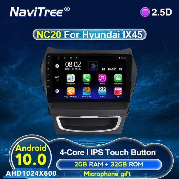 

2g+32g android 10.0 car navigation gps для santa fe 3 ix45 2013 2014 2015 2016 2017 радио плеер с рулевым колесом bt car dvd